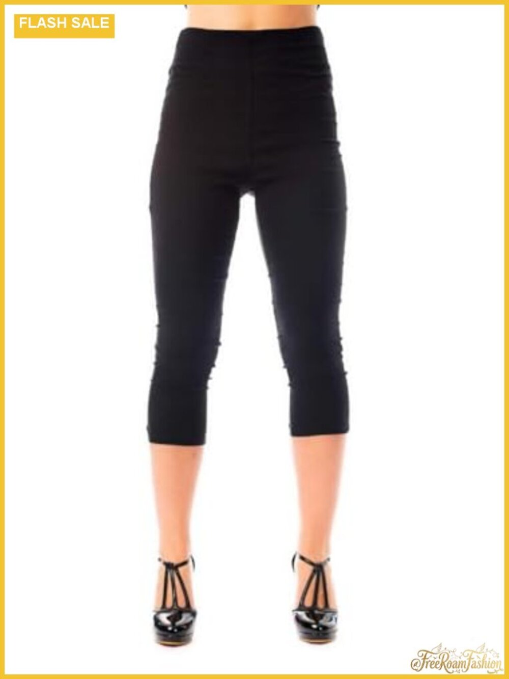 1950s Vintage Capri Pants High Waist Cropped Trousers with Back Zipper